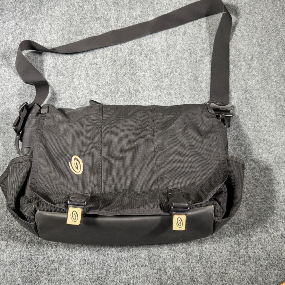 Timbuk2 Classic Messenger Bag Large Black Commuter Laptop Travel Vintage